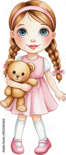 little girl with a doll