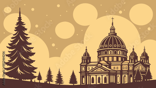 London skyline at sunset and night with St Louis Cathedral, a Parisian religious architecture landmark