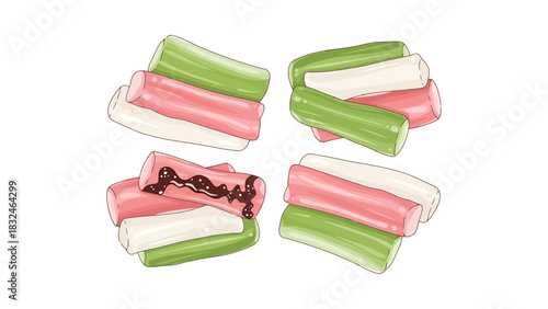 Delicious Sweet Candy Sticks in Pastel Colors Food Dessert Background sweet dessert indonesian food lupis traditional