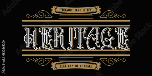 Vintage Western Decorative Text Effect "Heritage"