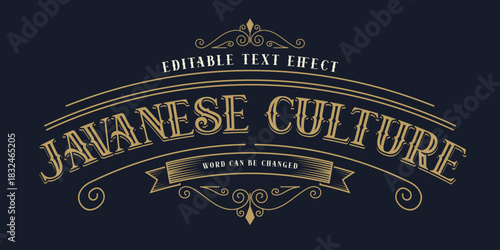 Vintage Decorative Text Effect: Javanese Culture Typography Design