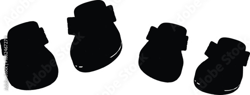 allows for a clear view of their shape and features, emphasizing their purpose as comfortable and stylish footwear for babies. The minimalist black and white color scheme focuses attention