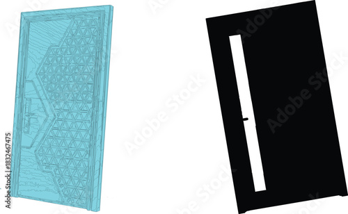 features two distinct doors, each showcasing unique designs and characteristics that highlight different styles and aesthetics.