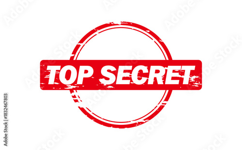 TOP SECRET - Red Rubber Stamp with text TOP SECRET
