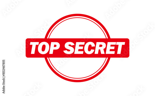 TOP SECRET - Red Rubber Stamp with text TOP SECRET
