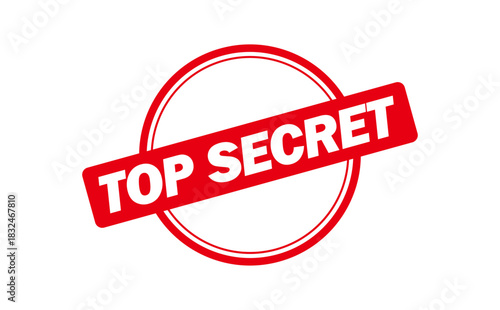 TOP SECRET - Red Rubber Stamp with text TOP SECRET
