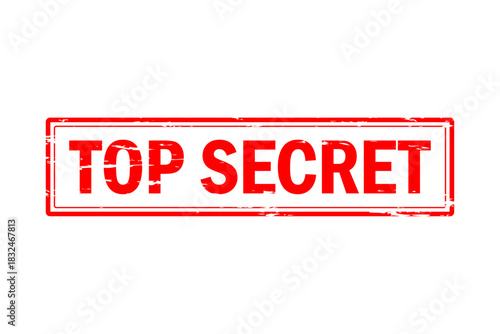 TOP SECRET - Red Rubber Stamp with text TOP SECRET
