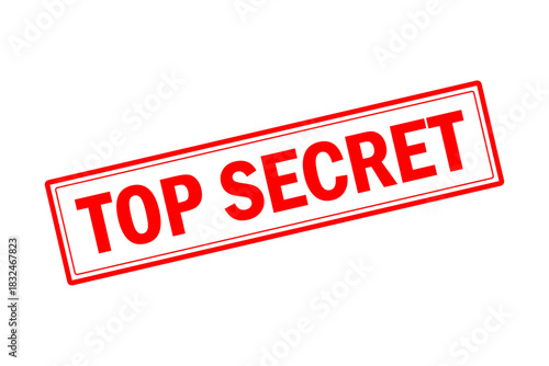 TOP SECRET - Red Rubber Stamp with text TOP SECRET
