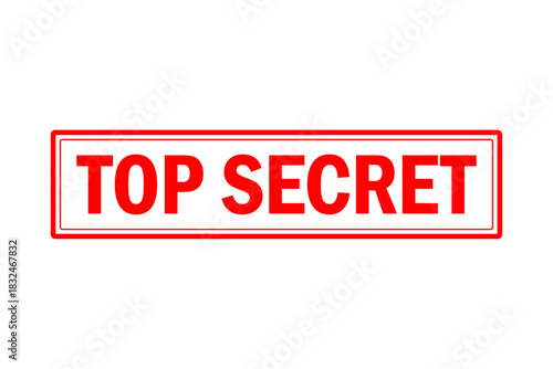 TOP SECRET - Red Rubber Stamp with text TOP SECRET
