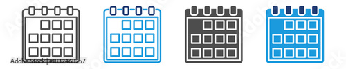 calendar icon set multiple style