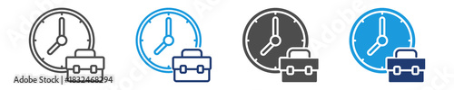 work time icon set multiple style