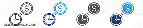 time is money icon set multiple style