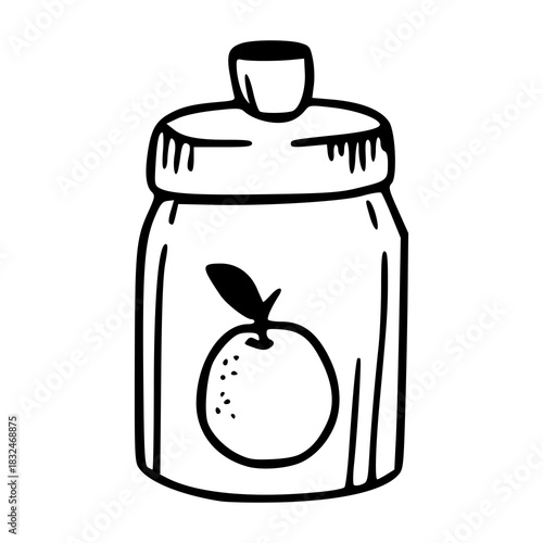 jar of orange or marmalade outline vector