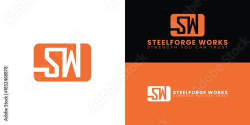 The SW initials are skillfully designed into a cohesive logo. Its sturdy, structural layout guarantees scalability across all industrial products and digital B2B platforms.