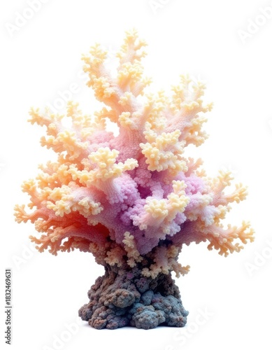 Vibrant coral, branching, pastel hues