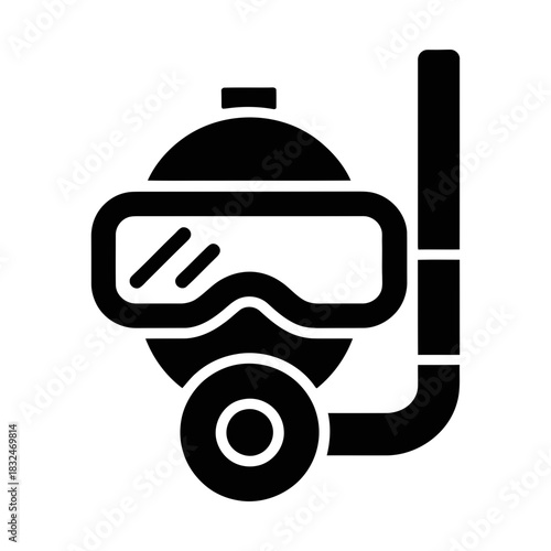 scuba diving glyph icon representing underwater exploration