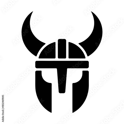 viking horned helmet glyph icon