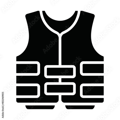 bulletproof vest glyph icon representing tactical protection