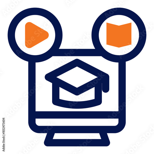 Hybrid Learning Duotone Icon