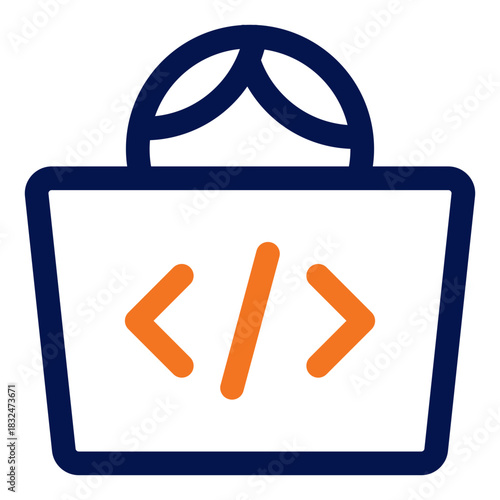 Kids Coding Duotone Icon