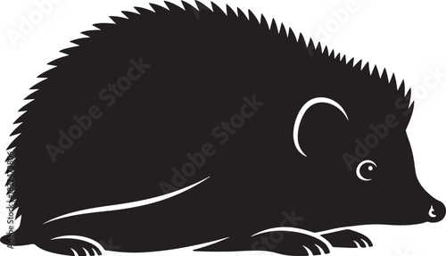 Hedgehog silhouette vector icon illustration. simple graphic design of a spiky mammal, side view, on an isolated background, perfect for wildlife concepts