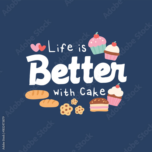 Adorable Cake Shop Typography Icon Set