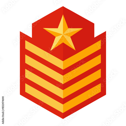 A military rank insignia badge, no background vector file.