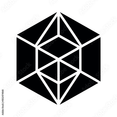 Four Dimensional Projection Vector Illustration