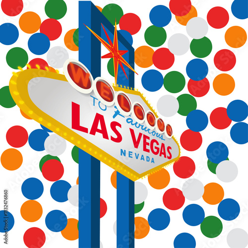 Welcome To Fabulous Las Vegas Nevada Sign. Retro Neon Sign Design Vector Art