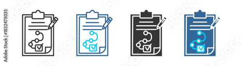 plan  icon set multiple style collection	