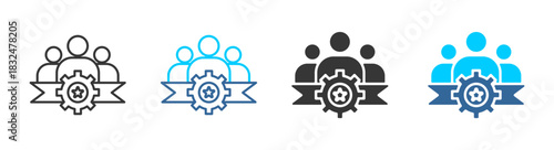 Team icon set multiple style collection	