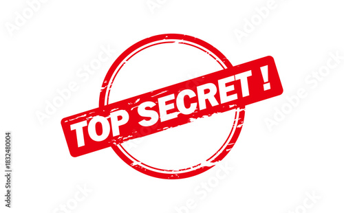 TOP SECRET ! - Red Rubber Stamp with text TOP SECRET !
