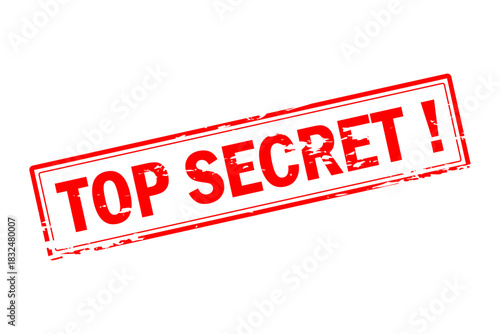 TOP SECRET ! - Red Rubber Stamp with text TOP SECRET !
