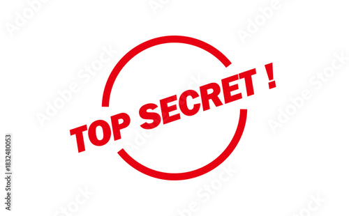 TOP SECRET ! - Red Rubber Stamp with text TOP SECRET !

