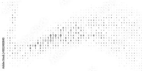 Binary flow. Digital data stream by grey ones and zeros. Minimal vector graphic pattern.eps 10