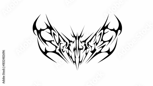 Savage tribal emblem in bold black vector style, perfect for streetwear prints, tattoos, decals, and digital design projects