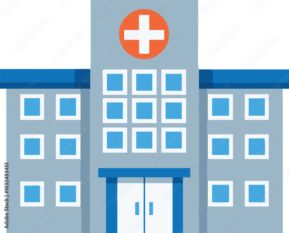 Obraz premium Blue and red or blue and white cross symbol or plus sign vector illustration for medical or health care logo design