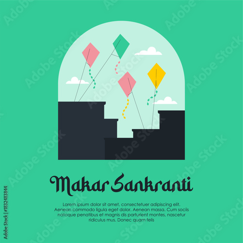 vector makar sankranti background template