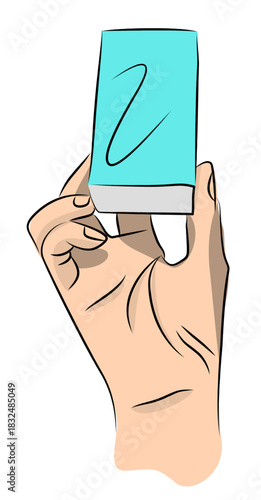 Hand Holding Minimalist Skincare Product Tube or Bottle