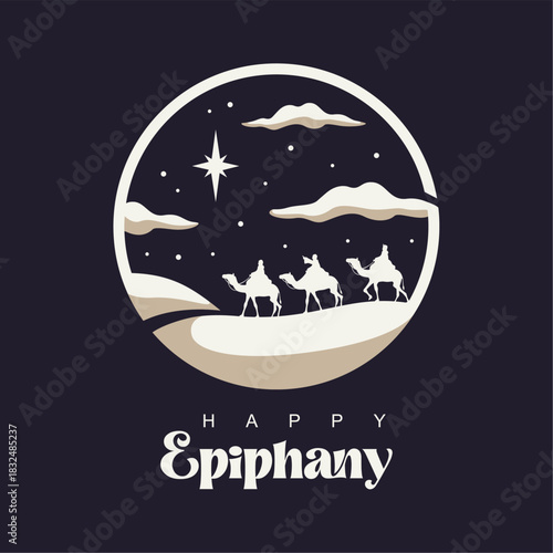 vector happy epiphany poster template
