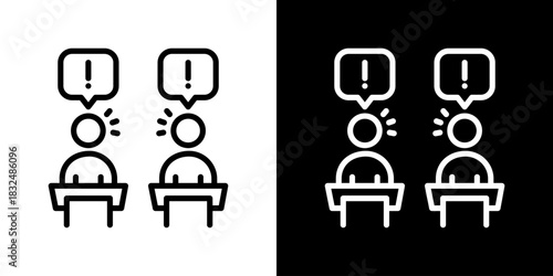 Debate Icon Vector Illustration. Fresh Line Design Built For Creative Flexibility In Light And Dark Versions. 