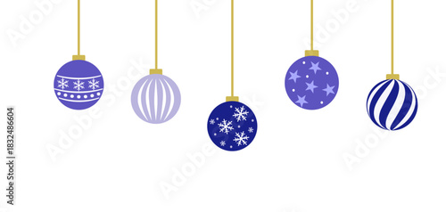 クリスマスバナー　オーナメントのイラスト