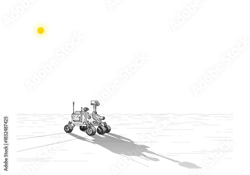 Futuristic Robotic Explorer on an Alien Planet under a Distant Star scientific concept future technology abstract illustration