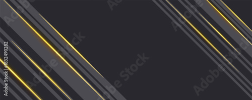 Abstract shape luxury gold line shadow overlap on dark grey background. Modern Trendy design in vector EPS 10