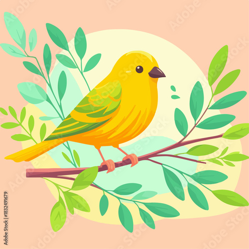premium vector illustration of canary bird