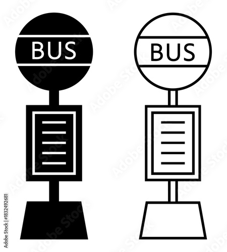 バス停のアイコン 黒