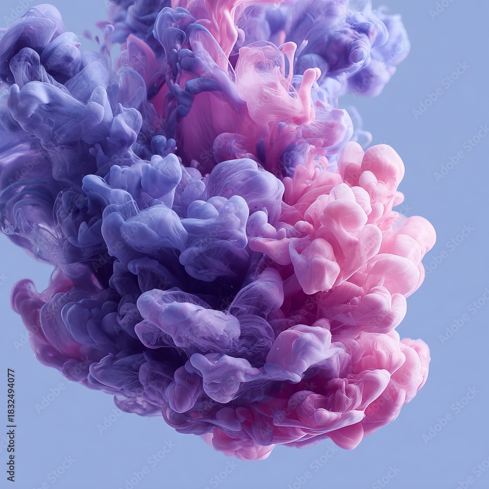 Obraz premium Abstract fluid art of rainbow cloud in milky bath with pastel color diffusion, luxury cosmetic visual concept