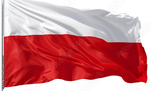 Poland Flag Waving in the Wind
