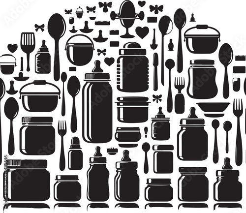 set of cosmetic bottles