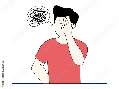 People with mental health problems. Healthy problems vector illustration. Flat illustration.